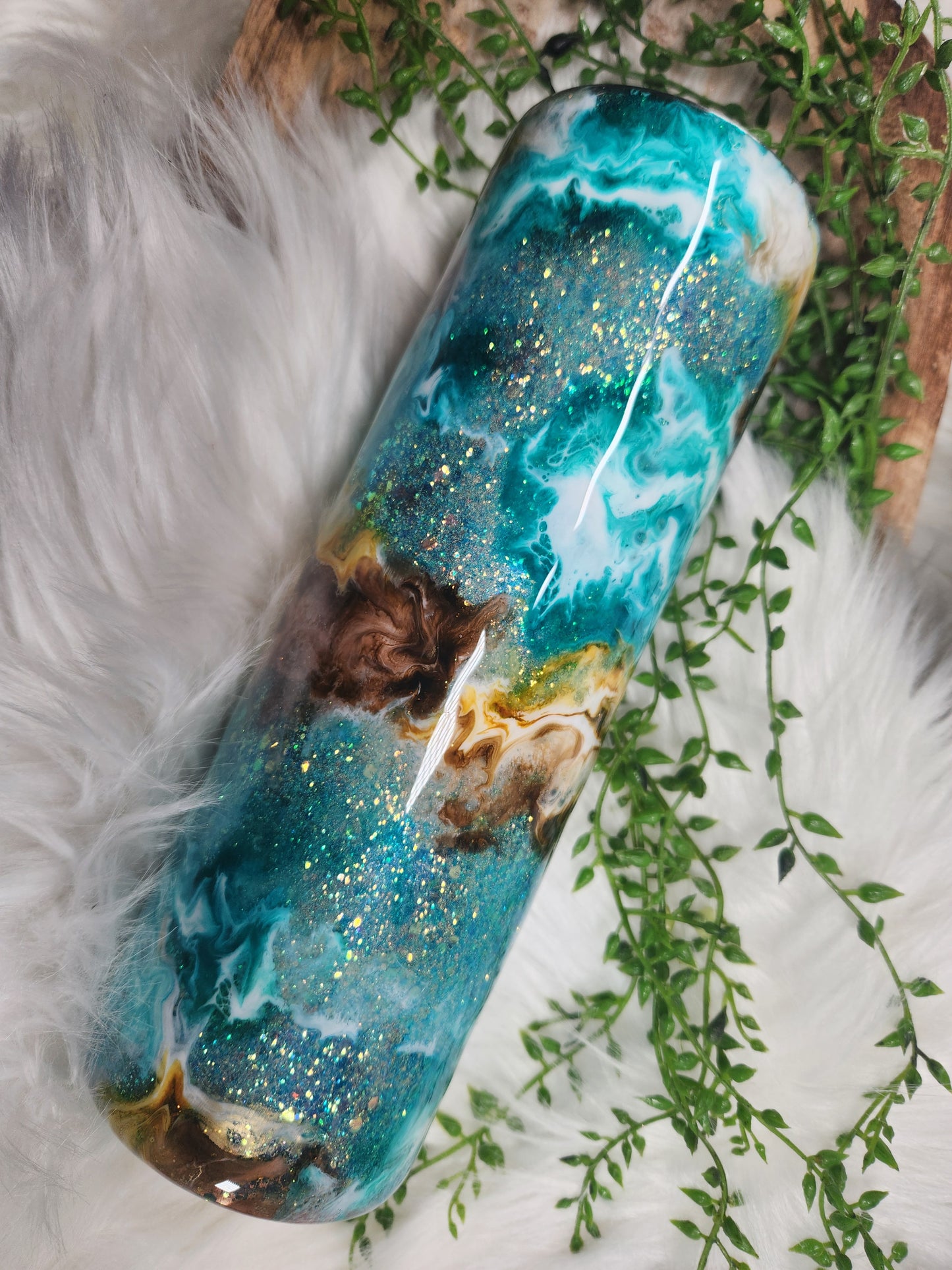 #31 Teal & Coffee Swirl