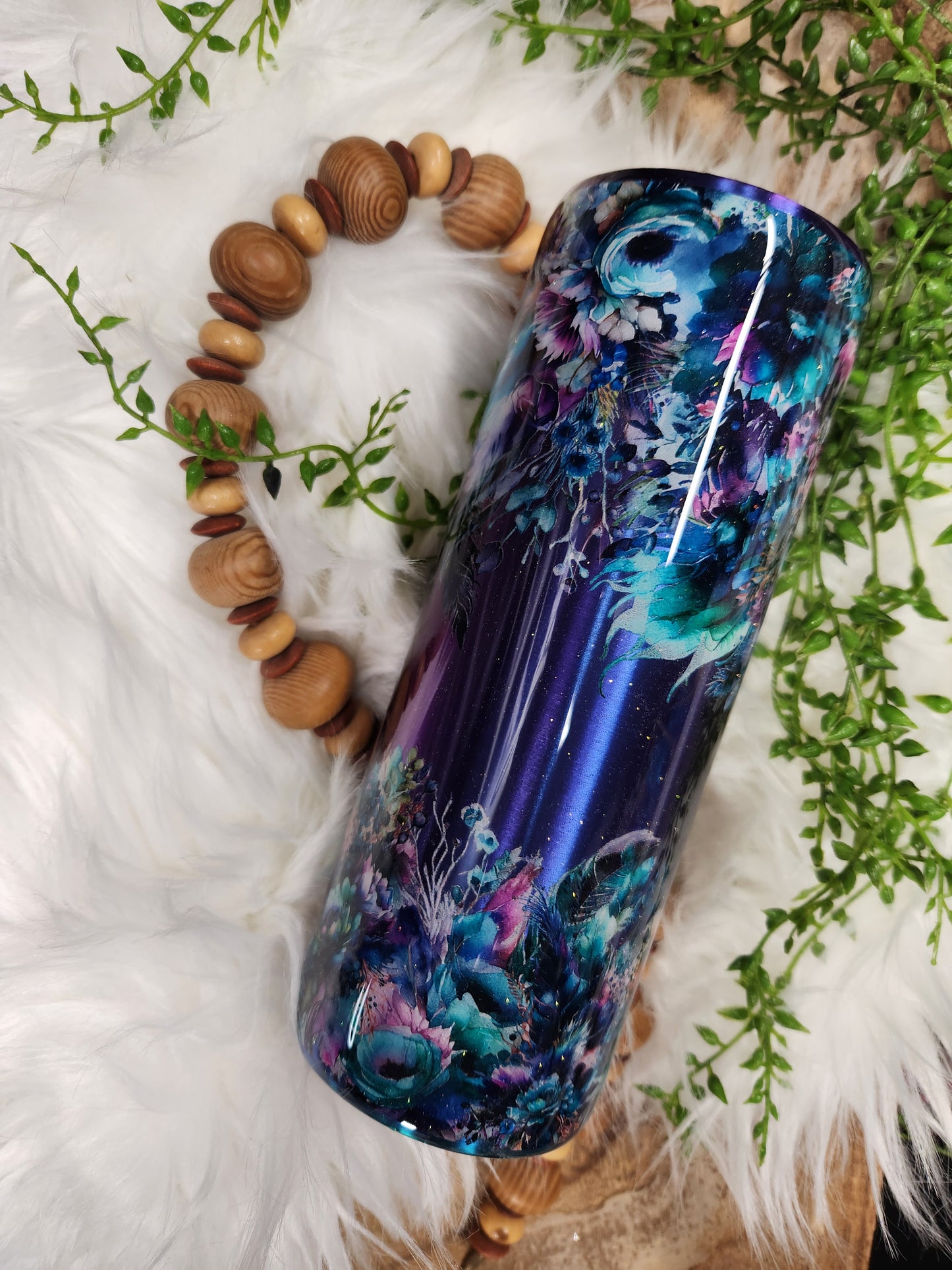 Purple and Teal Poppies