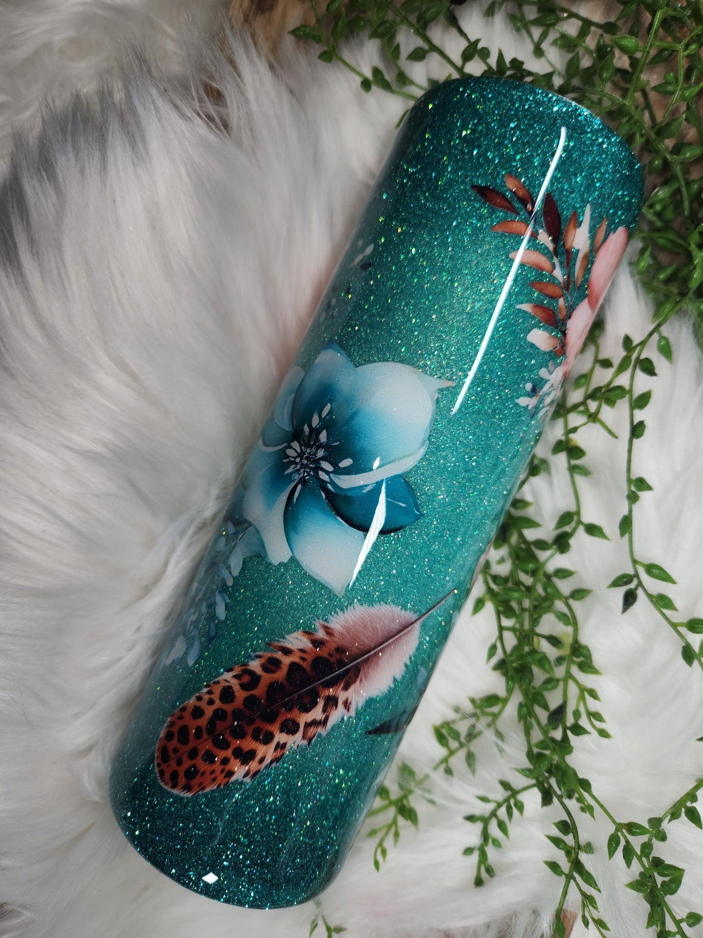 #5 Teal & Coral Flowers